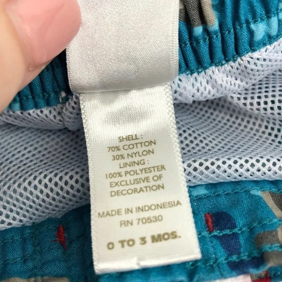 Janie and Jack swim trunks blue submarine size 0-3 months - Picture 4 of 8